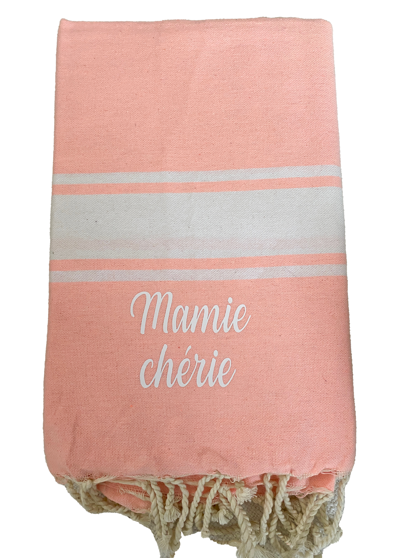 Fouta Mamie chérie (couleur pêche)