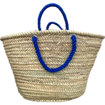Panier a personnaliser  avec anses cordes (couleur bleu)