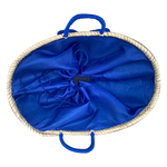 Panier a personnaliser  avec anses cordes (couleur bleu)
