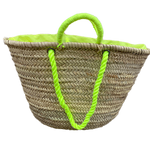Panier a personnaliser  avec anses cordes (couleur jaune)