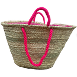 Panier a personnaliser  avec anses cordes (couleur rose)