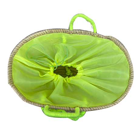 Panier a personnaliser  avec anses cordes (couleur jaune)