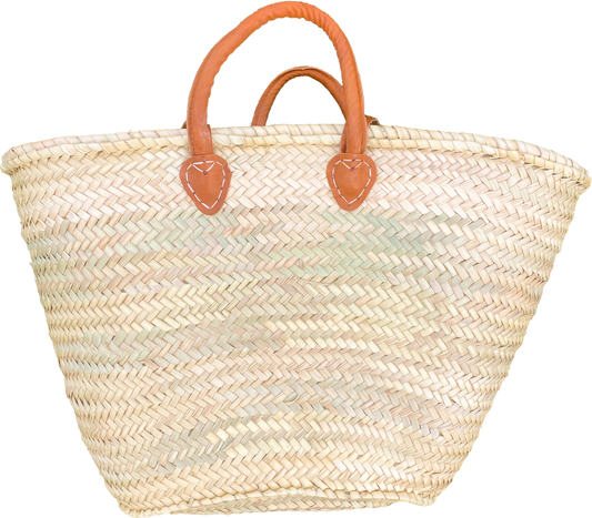 Panier anses cuir L (55x30cm)